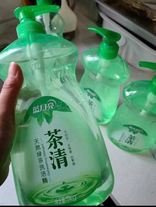蓝月亮茶清洗洁精1kg4瓶果蔬餐具清洗剂洗涤灵食品可用高效去油